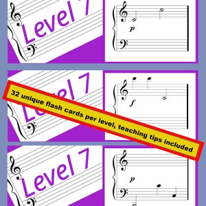 Sight Reading | Level 7 | All C&#39;s on the piano | Graded learning system | Printable Flash Cards Reading Music (Grand Staff)