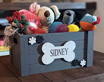 Personalised Dog Toy Box | Toy Box | Dog Toy Crate | Dog Toys| Gift for Dog Owners | Wooden Toy Box | Pet hamper | Large Dog Toy Box
