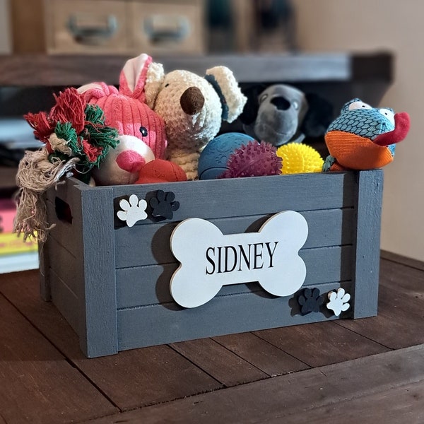 Personalised Dog Toy Box | Toy Box | Dog Toy Crate | Dog Toys| Gift for Dog Owners | Wooden Toy Box | Pet hamper | Large Dog Toy Box