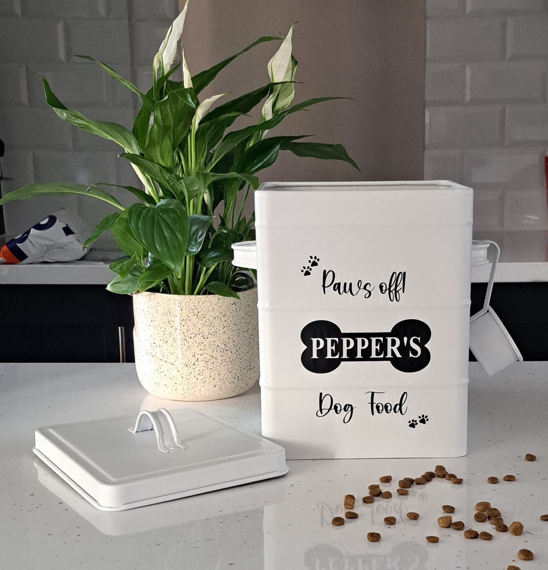Personalised Dog Food Storage Tin Dog Food Storage Container Retro Pet