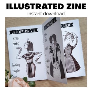 Icons of Herstory – Funny Cartoon Zine | Inspirational Women | DIY Printable Zine | Digital Download | Minizine