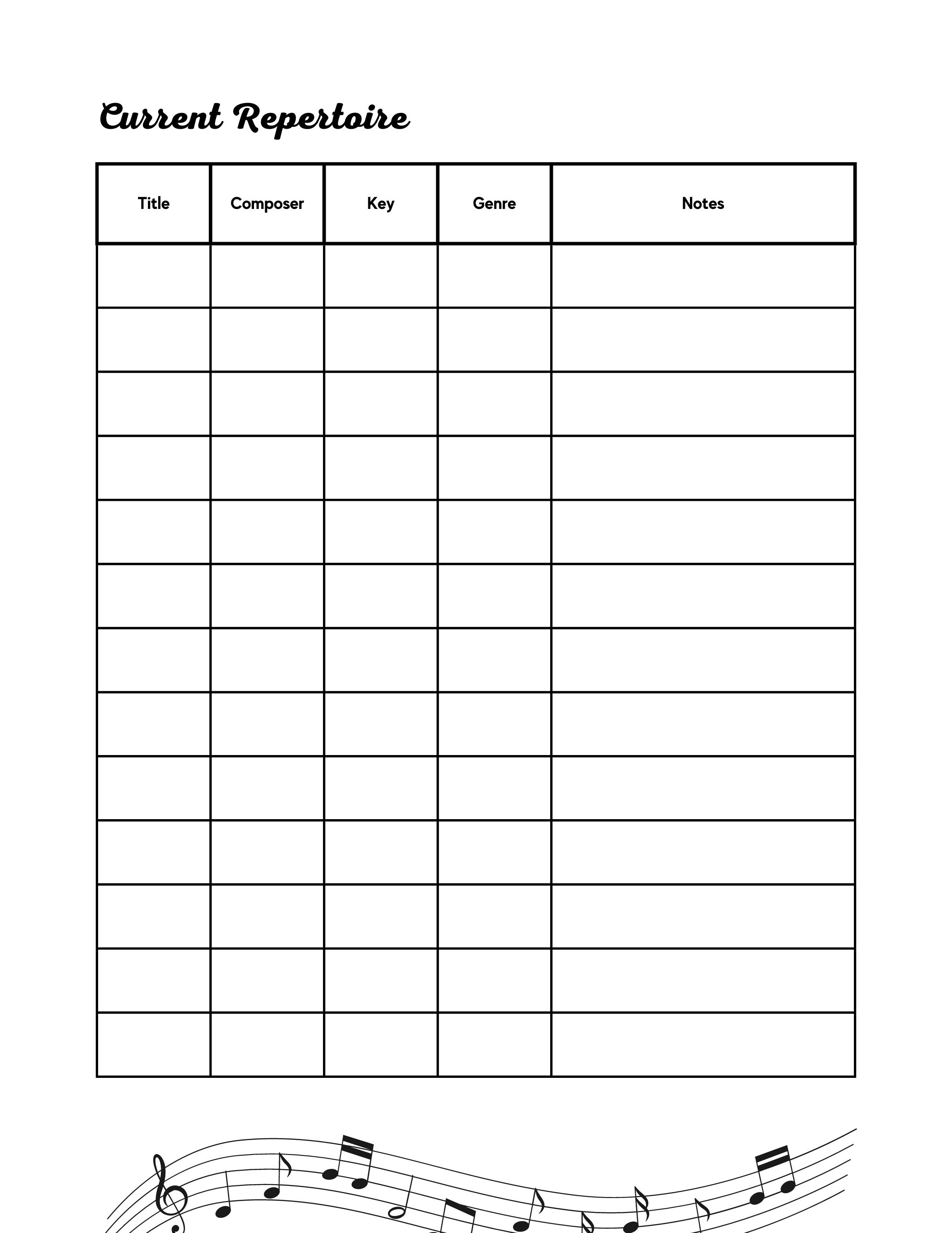 Digital Music Practice Planner, Goodnotes Planner, Music Practice Log