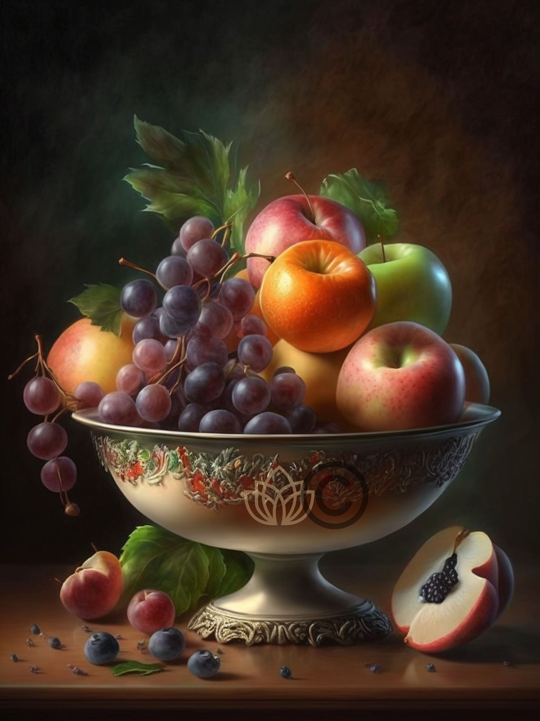 Heritage Oil Painting Fruits Kitchen Vintage Canvas Etsy