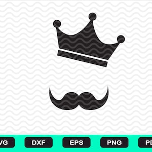 König mit Krone und Bart svg, König mit Krone und Schnurrbart png, Beard Cricut, König, Cricut, Mann mit Krone und Bart svg, König svg, König