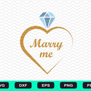 Met me trouwen voorstel ring clipart, SVG, DXF, PNG, diamanten ring, hart ring, diamant op hart, hartvormige ring svg, voorstel, cricut cut-bestand,