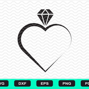 Hand drawn heart wedding ring with a diamond for cricut, sublimation, crafts in png, svg, dxf pdf formatCouple ring SVG, heart ring svg