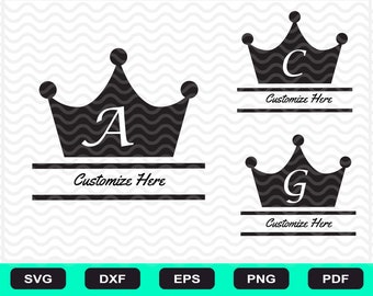 Crown Monogram Alphabet SVG, DXF, PNG, royalty Monogram Alphabet, monogram for Cricut, initials, 26 Individual Svg Png Dxf Cut File, custom