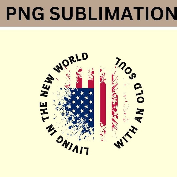 Living In A New World With An Old Soul Png, Patriotic Vintage Style Png, Tshirt Design, Rich Men North Of Richmond Png, Oliver Anthony Png