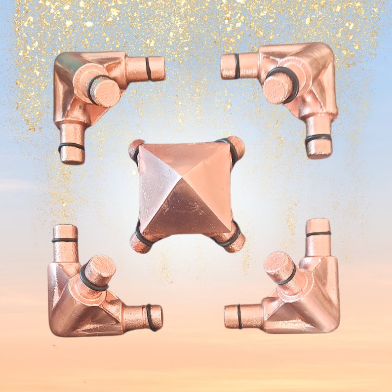 Copper Pyramid Kit for meditation and healing. Chakra Meditation. Chakra Crystals.