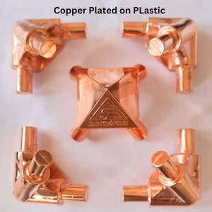 Giza Pyramid Connectors KIT , Plastic Pyramid Kit (Copper plated), Giza kit, Meditation Kit  OD 12.7 MM, Pyramids Meditation Kit, usa, uk,