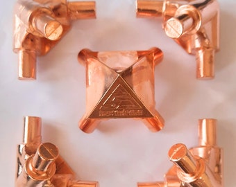 Giza Pyramid Connectors KIT , Plastic Pyramid Kit (Copper plated), Giza kit, Meditation Kit  OD 12.7 MM, Pyramids Meditation Kit, usa, uk,