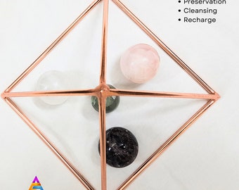 9inch (23CM) Handmade Pure Copper Healing Pyramid Charger_ Premium Quality, Food Charging, Crystal Charging.