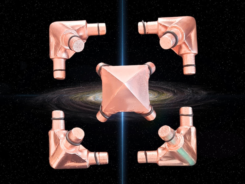 Copper Pyramid Kit for meditation and healing. Chakra Meditation. Chakra Crystals.