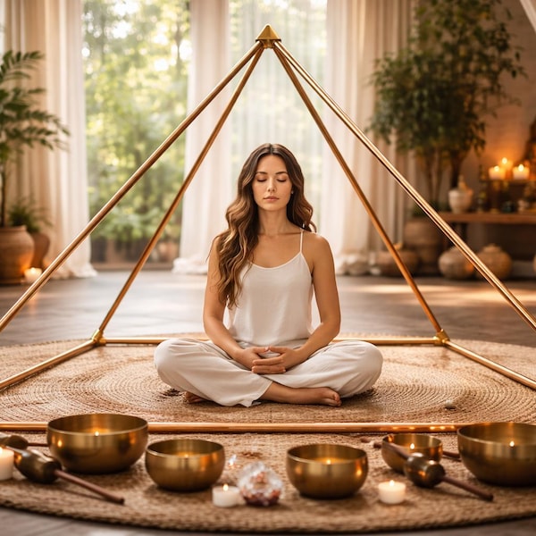 Copper Pyramid for Meditation _  Premium Quality ( Full Set all Copper PIPES) Giza Pyramid Connectors KIT,Copper Pyramid Kit, Giza kit