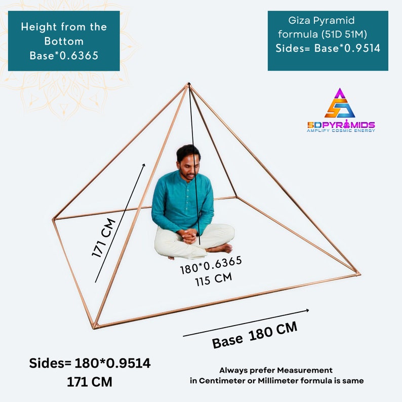 Copper Pyramid Kit for meditation and healing. Chakra Meditation. Chakra Crystals.