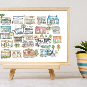 San Diego Bird Rock Watercolor Poster | La Jolla San Diego gift | San Diego Artwork | San Diego wall decor | San Diego wall art