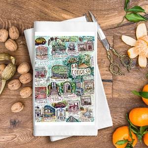 La Condesa tea towel | Mexico City dish towel | Mexico City artwork towel | La Roma Mexico City dish towel | Ciudad de México toalla cocina