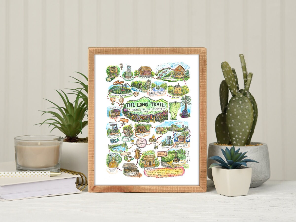 Vermont Long Trail Watercolor Poster - Il Fullxfull.5094629510 Mo70 