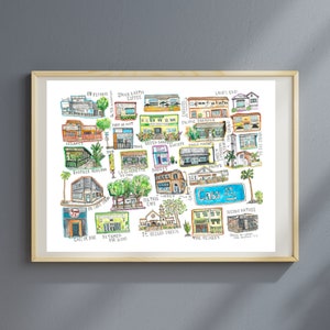 Cass Street Watercolor Artwork | San Diego Wall Decor | California Watercolor Poster | Handmade Watercolor Art | Watercolor San Diego Poster