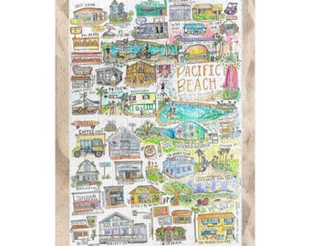 Pacific Beach jigsaw puzzle | San Diego jigsaw puzzle | Pacific Beach puzzle | Ocean Beach puzzle | Windansea Bird Rock puzzle