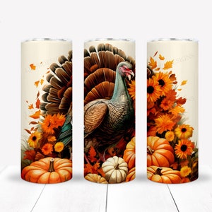 Turkey Fall Tumbler: 20oz Sublimated Stainless Steel Cup