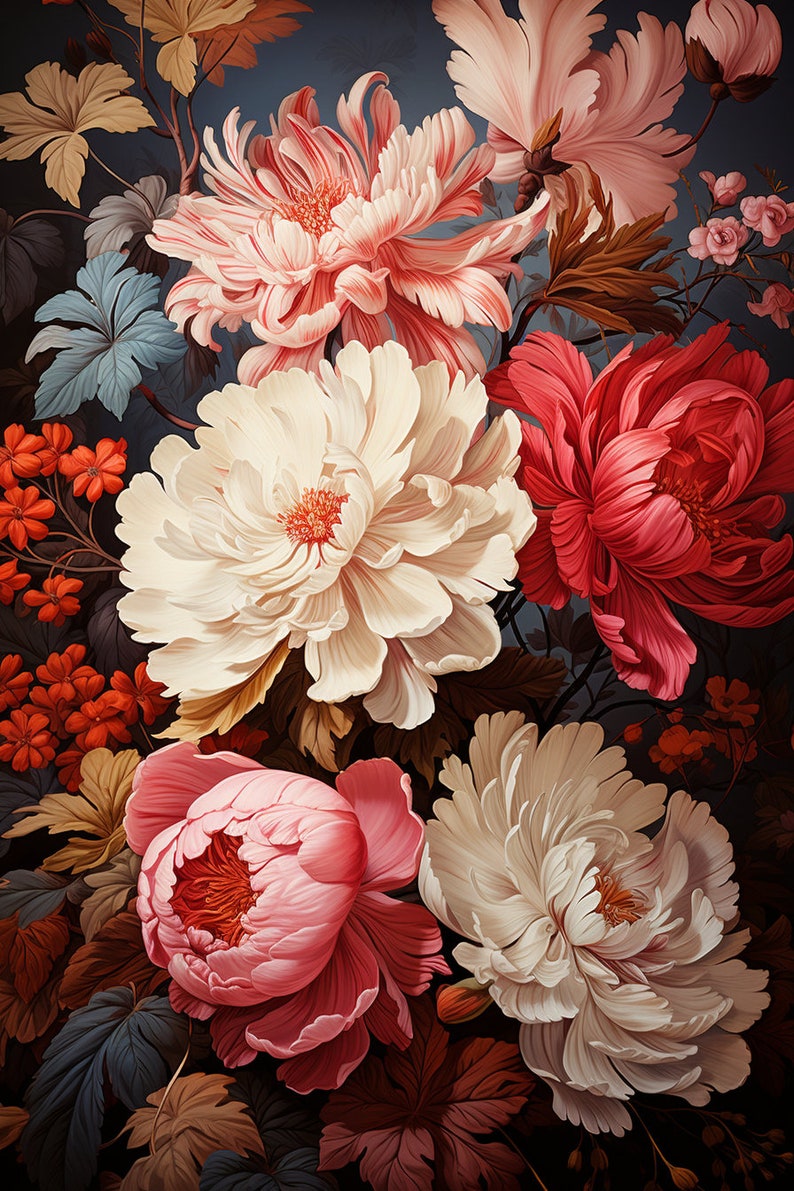 Vintage Floral Elegance Decoupage Paper Flower Bouquet Etsy