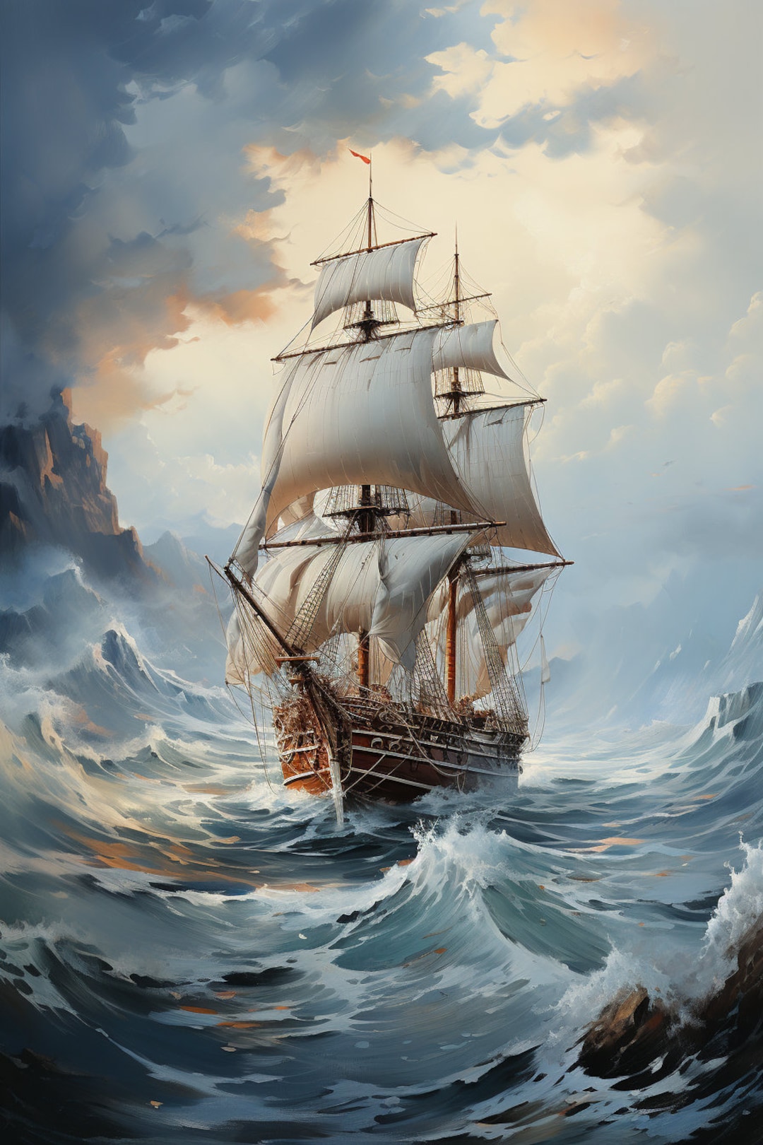 Dreamy Seascapes Decoupage, Sailboats, Oceans, Lighthouses Digitally ...