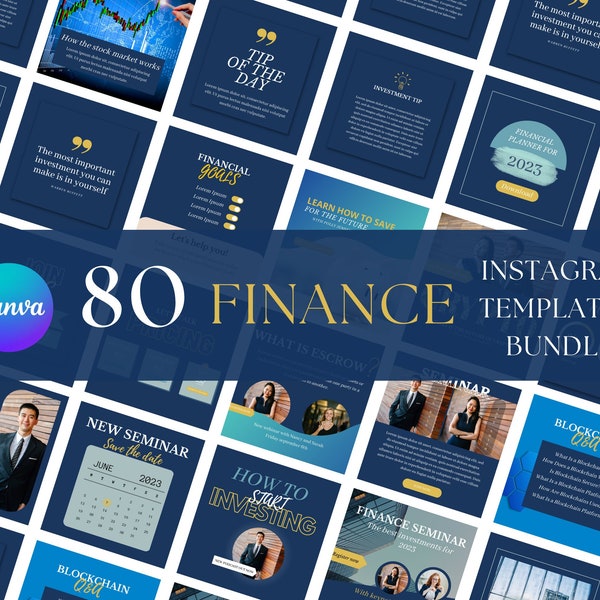 Blue Instagram Template Etsy