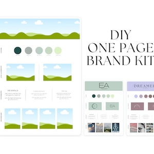 Brand Kit template, One Page Logo Kit, Business Branding Template, Editable Brand Boards, Logo Design, Mood board, Branding Guidelines