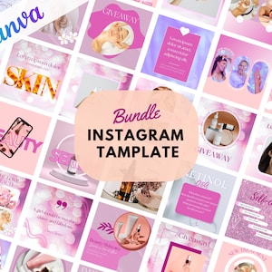Instagram Canva Posts Pink. Esthetician Instagram, Skincare Instagram, Luxury, Engagement Instagram Posts, Beauty brands, Blogger