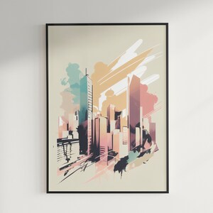 Abstract City Skyline Digital Print