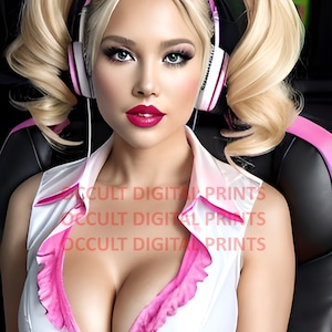 AI Digital Image/Art -E-Gamer Girl &quot;AURORA&quot; - (Wall Poster Size 24x36) HD 300DPI