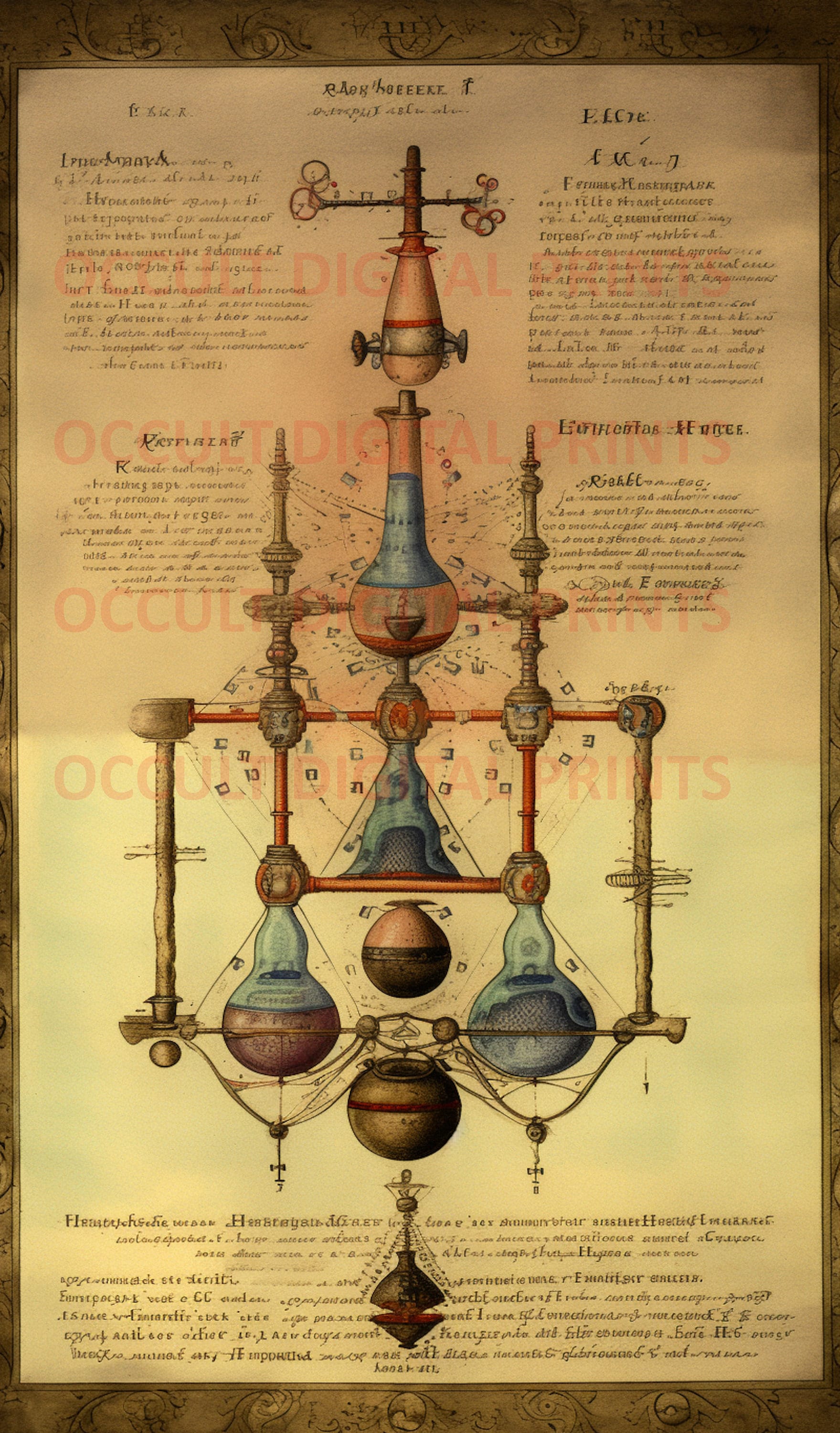 Mystic Alchemy: Enchanting Hermetic Vertical Poster - Ancient Occult ...