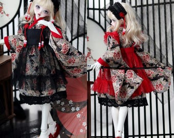 1/4 MSD Mdd Bjd Doll Clothes, Japanese Kimono Style Maid