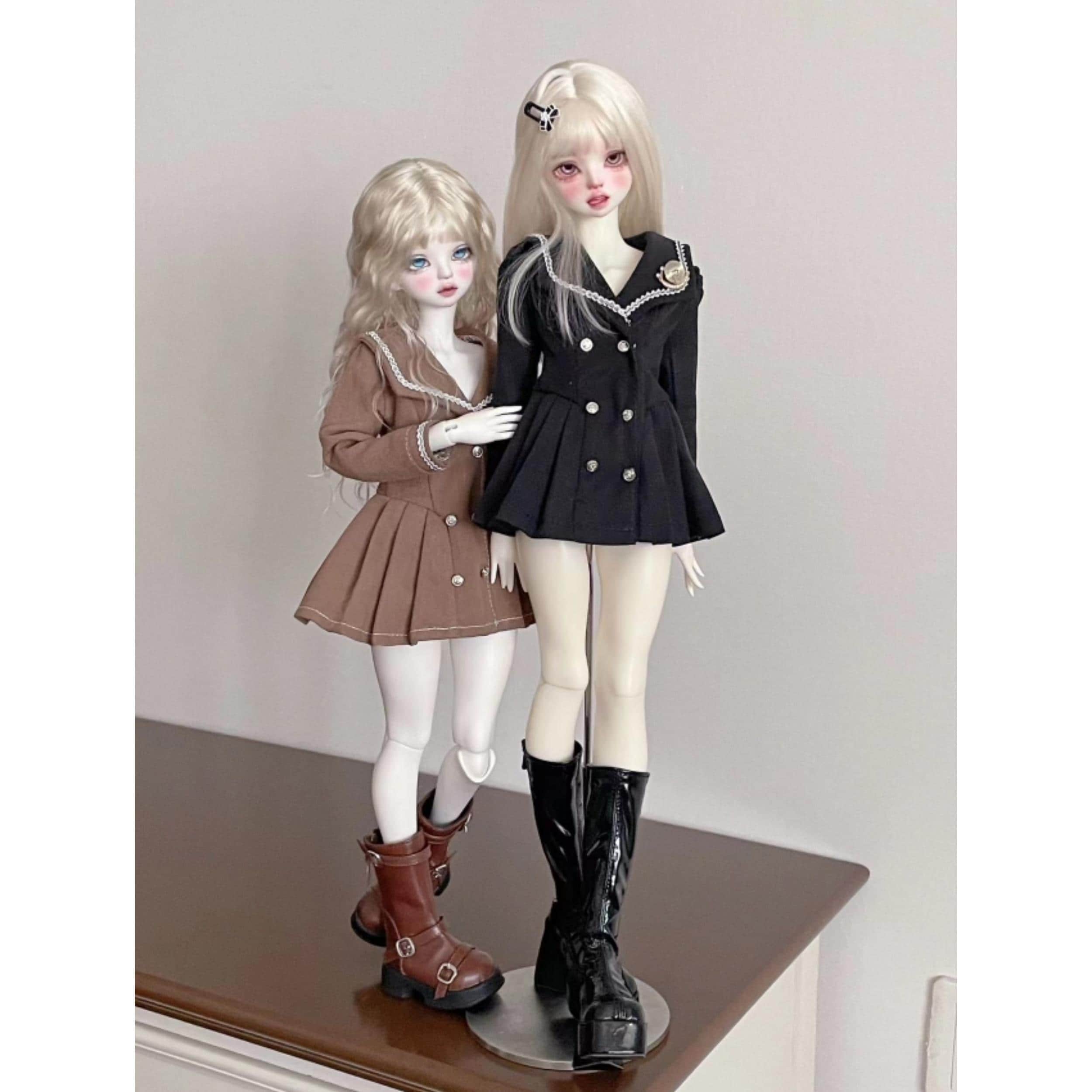 Poupée BJD 60cm - Cheveux Rose Dégradé, Bottes Blanches, Maquillage Inclus
