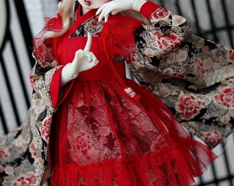1/4 MSD Mdd Bjd Doll Clothes, Japanese Kimono Style Maid