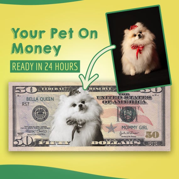 Personalized Money Using Pet Photo, Game Money, 50 Dollar  display picture 1