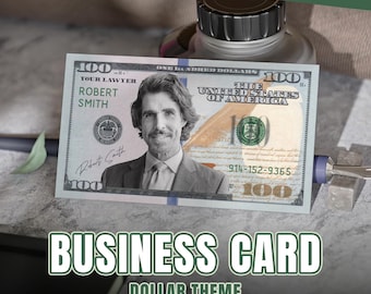 Money Business Card Prints, Personalized Business Cards, Unique 100 dollar Business Cards, Fun Business Card Designs