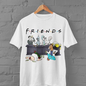 Friends T-Shirt with Futurama, Rick and Morty, Family Guy, American Dad, and The Simpsons Mashup
