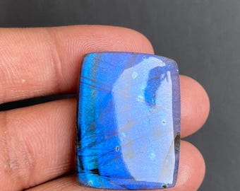 Cabujón de labradorita azul natural de 45 quilates - Gema suelta rectangular de 25x32x5 mm para la fabricación de joyas.