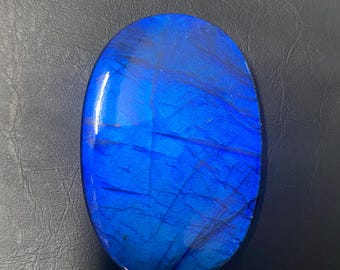 Cabujón de labradorita azul eléctrico de 183 quilates, gema suelta de labradorita natural de fuego para la fabricación de joyas, cristal para engarzar, alto brillo.