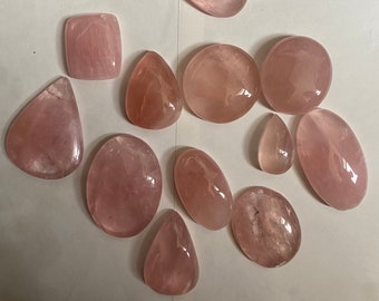 Cabochon di quarzo rosa di colore naturale ricco-Cabochon di quarzo rosa rosa-gioielli di quarzo rosa-pietra di quarzo rosa-anelli di quarzo rosa