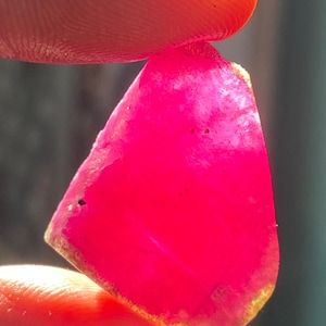 44 Ct Natural Pink Ruby Rough Slab, Raw Ruby Crystal Slice, Untreated Gemstone Specimen for Jewelry Making, Wire Wrapping Supply