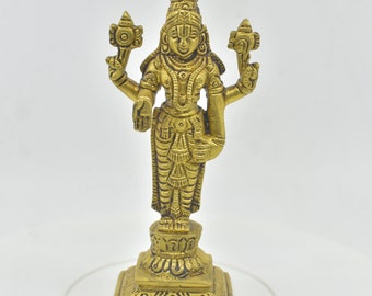 Tirupati Lord Balaji Idol aus reinem Messing -Symbol des Göttlichen Segens