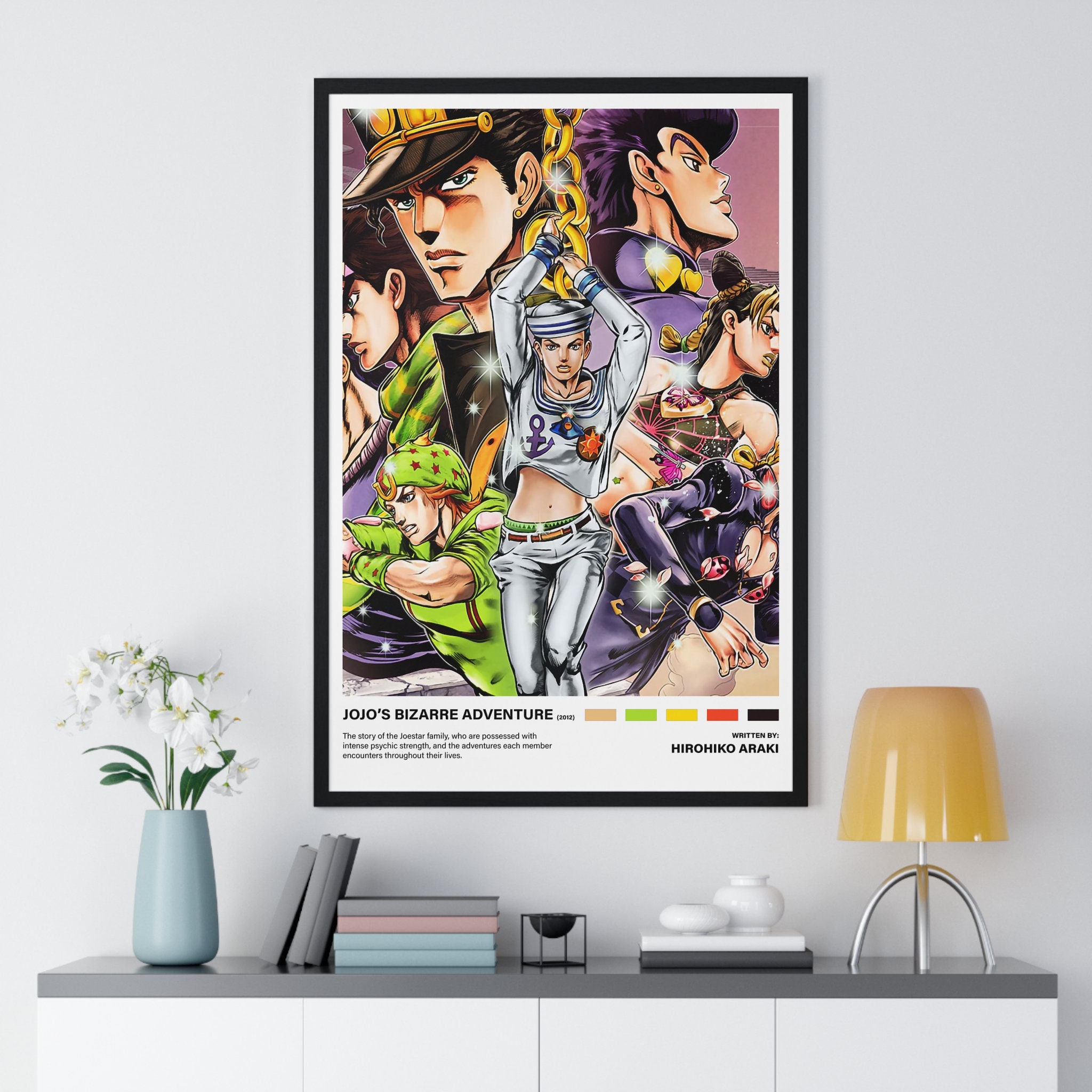 ePanda Anime JoJo Poster, JoJo Adventure Posters Giorno Giovanna Poster Boy  Bedroom Retro Posters Living Room Wall Collage Kit Anime Pictures Decor