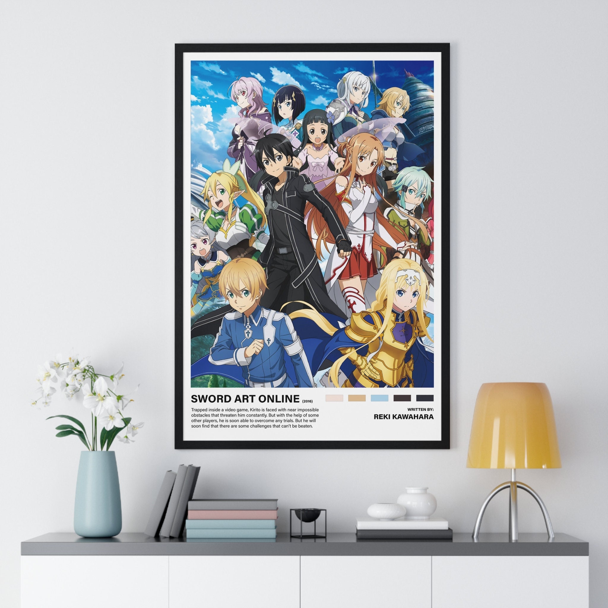  Sword Art Online Home Decor Anime Cosplay Wall Scroll Poster  Kirito & Asuna & Yui 17.7 X 49.2 Inches-124: Posters & Prints
