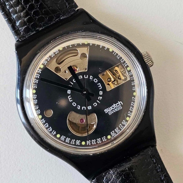 SWATCH Automatic BLACK MOTION SAB100 1991, Free Shipping