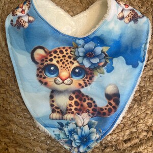 Personalized Bandana Bib - Leopard - 0-18 Months