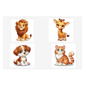 Cute Animal Sticker Sheets, Fun Decor for Laptops, Journals, Kids Crafts, Baby Shower Favors, Gifts for Animal Lovers