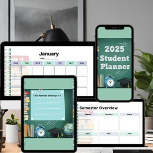 2025 Student Planner | Digital & Printable | Academic Organizer Study Planner